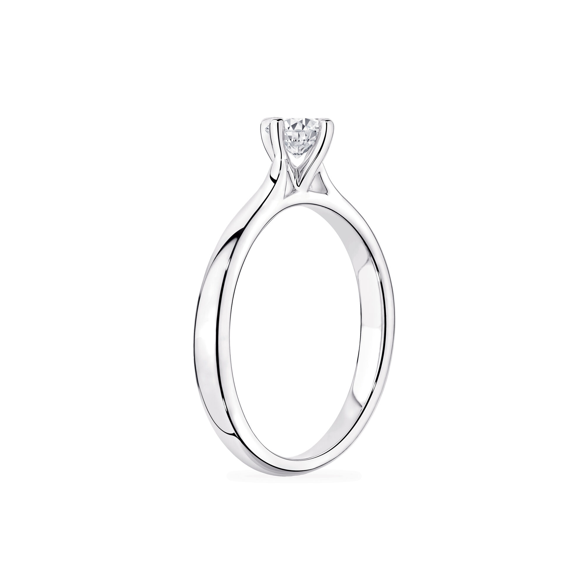 Round Solitaire Diamond Engagement Ring 5 5 0 5 H VS2 18k white gold Bijoux Birks